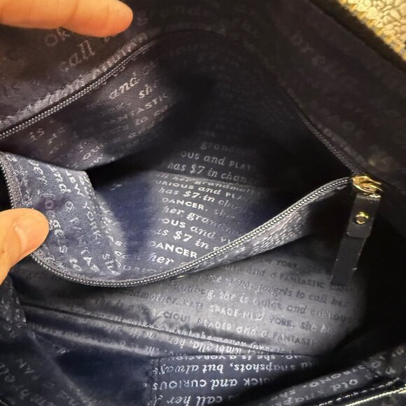 kate spade new york Crossbody Bag Navy w/ Pale Pink Dots Preloved - Picture 7 of 16